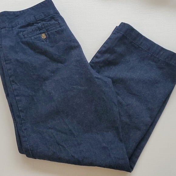 ORVIS DARK HIGH RISE WIDE LEG JEANS SIZE 10 SHORT 100% COTTON VINTAGE VIBES - Picture 8 of 8